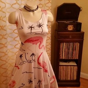 Flamingo Fit n Flare Sundress